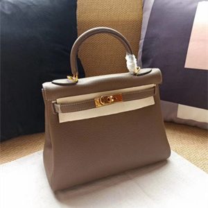 Kelly Retourne Bag Calfskin Leather 25/28CM Gold/Silver Hardware In Etoupe Color