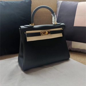 Kelly Retourne Bag Calfskin Leather 25/28CM Gold/Silver Hardware In Black Color