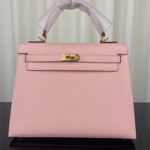 Kelly Sellier Bag Epsom Leather 25/28CM Gold/Silver Hardware In Rose Sakura Color HS
