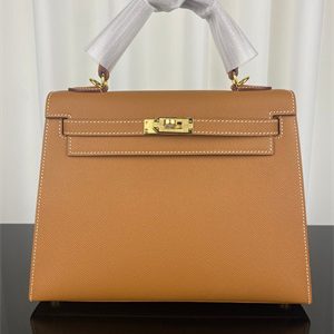 Kelly Sellier Bag Epsom Leather 25/28CM Gold/Silver Hardware In Gold Color HS