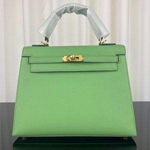 Kelly Sellier Bag Epsom Leather 25/28CM Gold/Silver Hardware In Vert Criquet Color HS