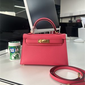 Kelly Mini II Bag Epsom Leather Gold/Silver Hardware In Rose Lipsur HS