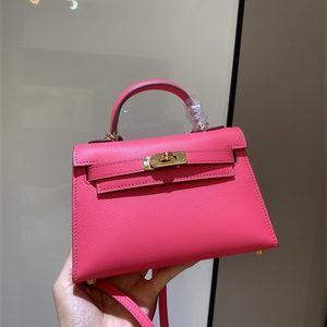 Kelly Mini II Bag Epsom Leather Gold/Silver hardware In Rose Lipsur Color