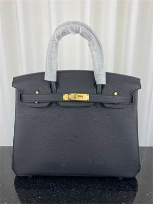 Bir.kin Bag TOGO Leather 25/30/35CM Gold/Silver Hardware In Black Color ...