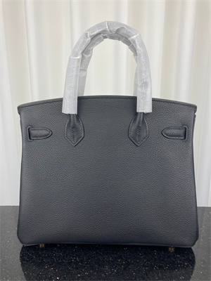 Bir.kin Bag TOGO Leather 25/30/35CM Gold/Silver Hardware In Black Color ...