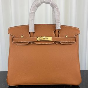 Bir.kin Bag TOGO Leather 25/30/35CM Gold/Silver Hardware In CK37 Gold Color HS