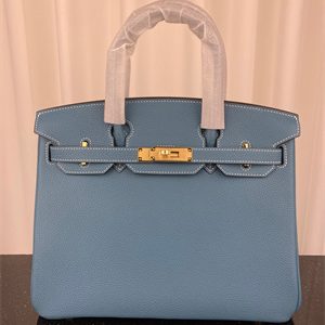 Bir.kin Bag TOGO Leather 25/30/35CM Gold/Silver Hardware In Bley Jean Color HS