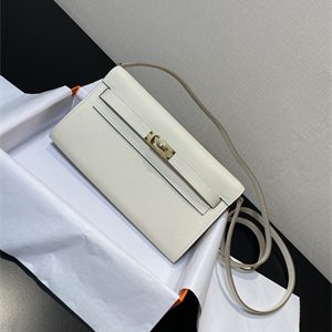 Kelly Classique To Go wallet Epsom Leather Gold Tone Metal In Craie Color HS