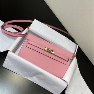 Kelly Classique To Go wallet Epsom Leather Gold Tone Metal In Rose Confetti Color HS