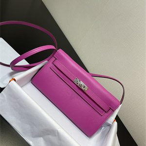 Kelly Classique To Go wallet Epsom Leather Silver Tone Metal In Magnolia Color HS