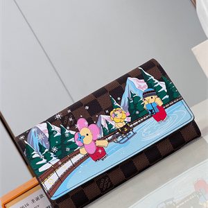 L.V Sarah Wallet Vivienne Holidays Damier Ebene Canvas N63551