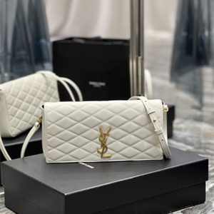 Y.S.L KATE 99 IN QUILTED NAPPA LAMBSKIN LEATHER White Color Gold Tone Metal