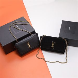 Y.S.L REVERSIBLE KATE SMALL Gold Tone Metal Black Color