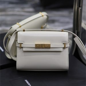 Y.S.L MANHATTAN MINI Crossbody Bag In BOX Saint Laurent White Color