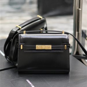 Y.S.L MANHATTAN MINI Crossbody Bag In BOX Saint Laurent Black Color