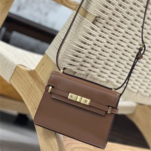 Y.S.L MANHATTAN MINI Crossbody Bag In BOX Saint Laurent Brown Color