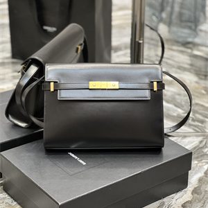 Y.S.L MANHATTAN Shoulder Bag In BOX Saint Laurent Black Color
