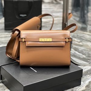 Y.S.L MANHATTAN Shoulder Bag In BOX Saint Laurent Brown Color