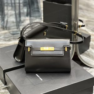 Y.S.L MANHATTAN SMALL Shoulder Bag In BOX Saint Laurent Black Color