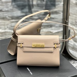 Y.S.L MANHATTAN SMALL Shoulder Bag In BOX Saint Laurent Nude Pink Color