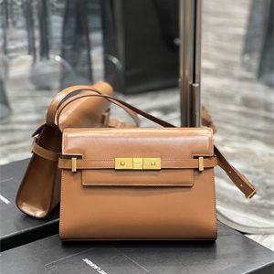 Y.S.L MANHATTAN SMALL Shoulder Bag In BOX Saint Laurent Brown Color