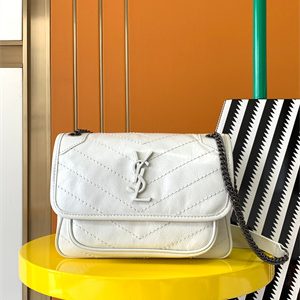 Y.S.L NIKI BABY In Vintage Leather White Color