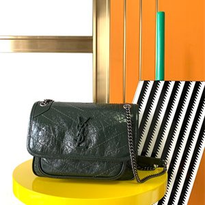 Y.S.L NIKI BABY In Vintage Leather Dk Green Color