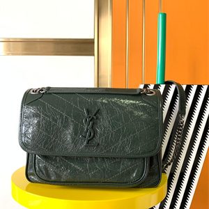 Y.S.L NIKI MEDIUM In Vintage Leather Dk Green Color