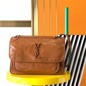 Y.S.L NIKI MEDIUM In Vintage Leather Brown Color