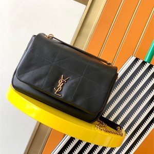 Y.S.L JAMIE 4.3 SMALL BAG IN LAMBSKIN Black Color Gold Tone Metal