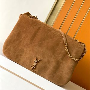 Y.S.L Large JAMIE 4.3 BAG IN SUEDE Brown Color Gold Tone Metal