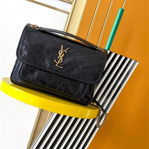 Y.S.L NIKI MEDIUM In Vintage Leather Black Color