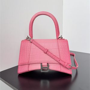 Women's Hourglass Small Handbag Crocodile Embossed In Gradient Pink