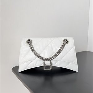 Women's CRUSH Small Chain Bag Quilted In White Crushed Calfskin