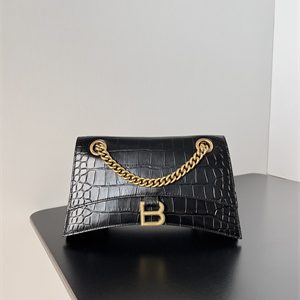 Women's CRUSH Small Chain Bag Crocodile Embossed In Black