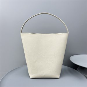 The Row Park N/S Large Tote Bag Grained Calfskin White Color