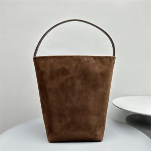 The Row Park N/S Large Tote Bag Dk Brown Suede
