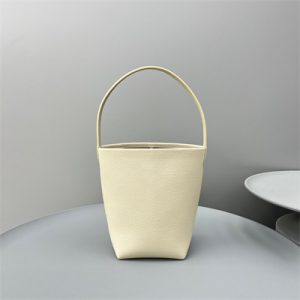 The Row Park N/S Small Tote Bag Grained Calfskin White Color