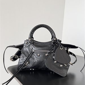 Women's NEO Cagole XS Handbag In Arena Lambskin Black Color
