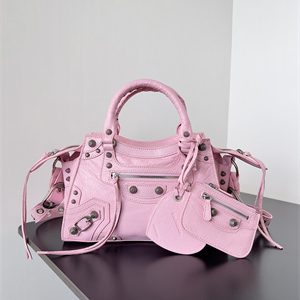Women's NEO Cagole XS Handbag In Arena Lambskin Rose Pink Color