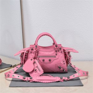 Women's NEO Cagole XS Handbag In Arena Lambskin Pink Color