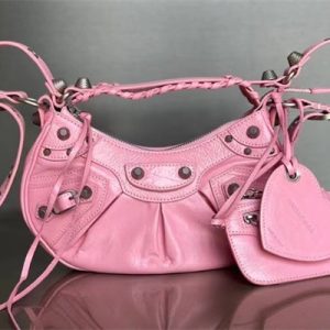 Women's Le Cagole XS Shoulder Bag In Arena Lambskin Pink Color