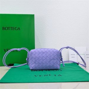BV Mini Loop Camera Bag In Lambskin Leather Wisteria Color