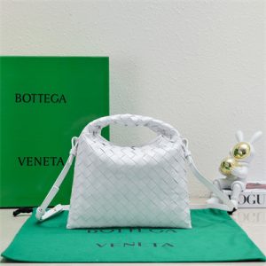 BV Mini Hop Cross Body Bag In Calfskin Leather White Color