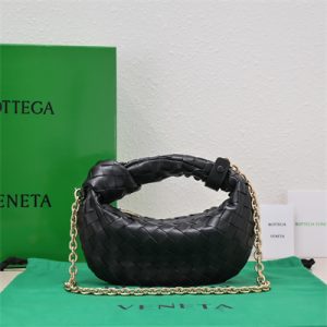 BV Mini Jodie With Chain In Lambskin Leather Black Color