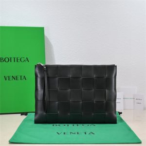 BV Cassette Zipper Pouch In Lambskin Leather Black Color 80-8