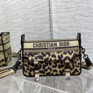 CD Small Camp Bag Beige and Black Mizza Embroidered