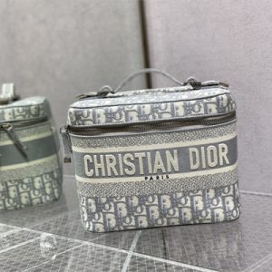 CD TRAVEL VANITY CASE Dior Oblique Jacquard Grey