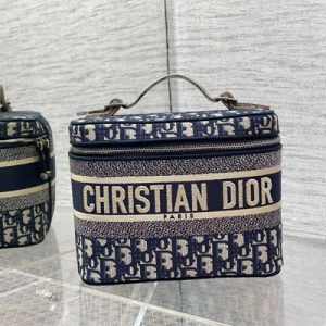 CD TRAVEL VANITY CASE Dior Oblique Jacquard Blue