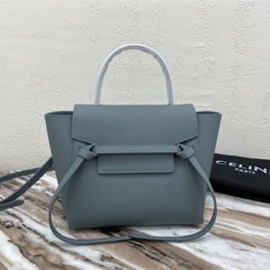 Celine Nano Belt Bag In Dusty  Blue Grained Calfskin